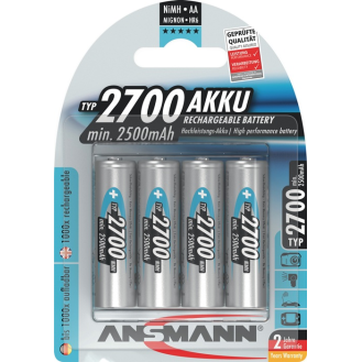 Akkuzelle 1,2 V 2700 mAh R6-AA-Mignon HR6 4 4St./Blister-Beschreibung lesen