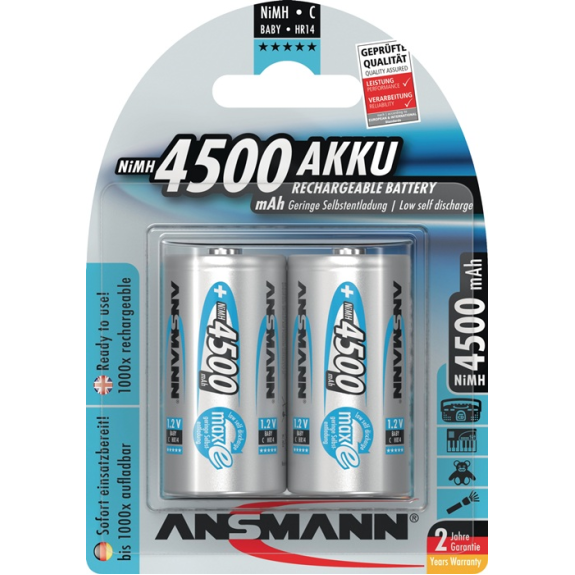 Akkuzelle maxE 1,2 V 4500 mAh R14-C-Baby HR14 2 2St./Blister-Beschreibung lesen