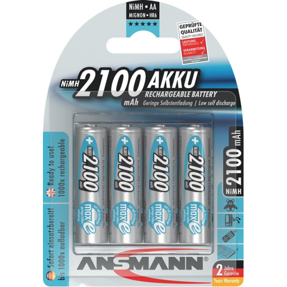 Akkuzelle maxE 1,2 V 2100 mAh R6-AA-Mignon HR6 4 4St./Blister-Beschreibung lesen