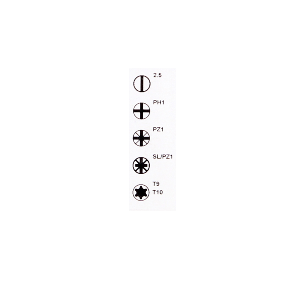 Wechselklingensz slimBit electric 6-tlg.Schlitz/PH/PZD/(+/- SL/PZD)Torx-Beschreibung lesen