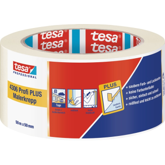 Malerkreppband 4306 Profi PLUS leicht gekreppt hellbeige L.50m B.50mm Rl.-Beschreibung lesen