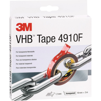 Montageband VHB Tape 4910F transp.L. B.19mm Rl.-Beschreibung lesen
