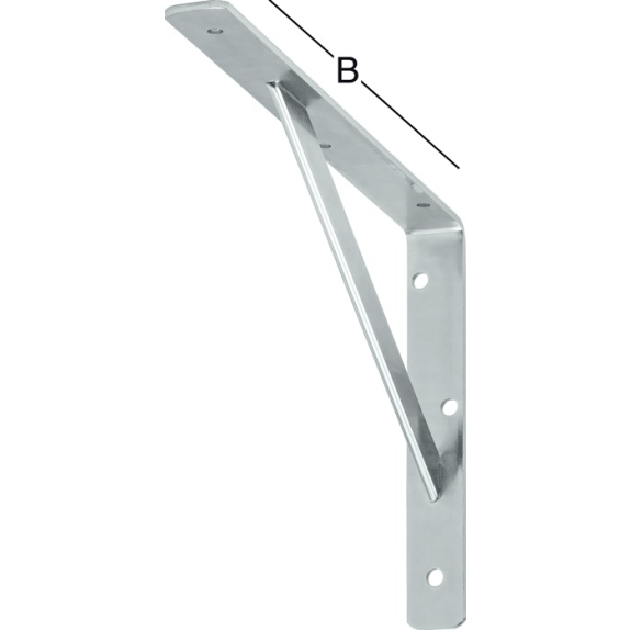 Stegkonsole L.500mm H.330mm B.30mm S.4mm STA verz.silber Trgf.200kg-Beschreibung lesen