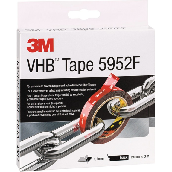 Montageband VHB Tape 5952F schwarz L. B.19mm Rl.-Beschreibung lesen