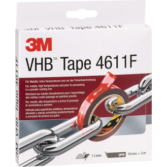 Montageband VHB Tape 4611F dunkelgrau L. B.19mm Rl.-Beschreibung lesen