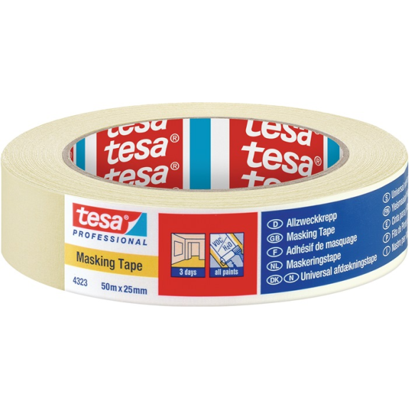 Kreppband 4323 leicht gekreppt hellbeige L.50m B.25mm Rl.-Beschreibung lesen