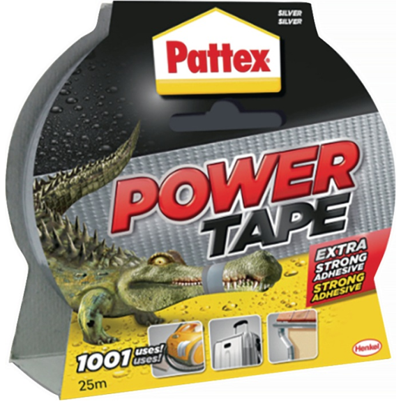 Gewebeband Power-Tape silber-grau L.25m B.50mm Rl.-Beschreibung lesen