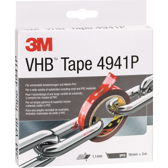 Montageband VHB Tape 4941P grau L. B.19mm Rl.-Beschreibung lesen