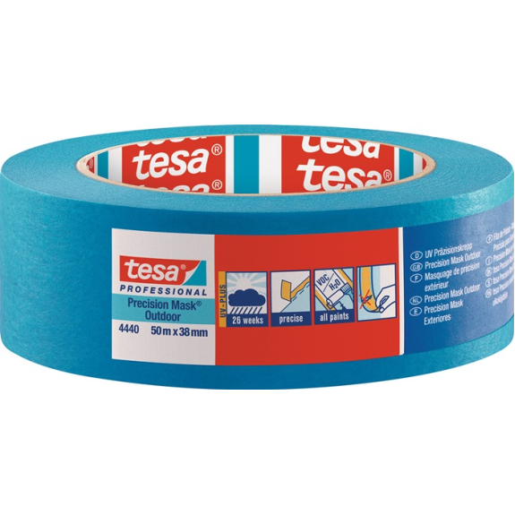 Präzisionskrepp 4440 Außen UV PLUS glt blau L.50m B.38mm Rl.-Beschreibung lesen