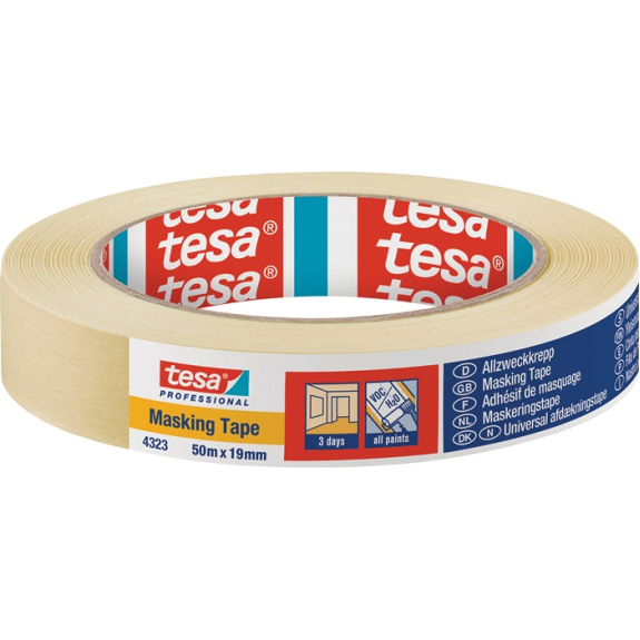 Kreppband 4323 leicht gekreppt hellbeige L.50m B.19mm Rl.-Beschreibung lesen