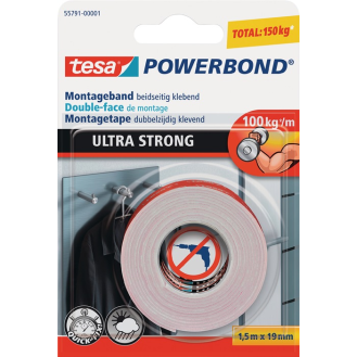 Montageband Powerbond 55791 transp.L.1,5m B.19mm Rl.-Beschreibung lesen