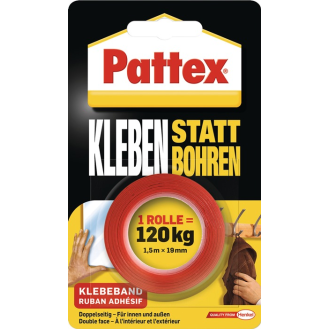 Montageband Kleben stt Bohren transl.L.1,5m B.19mm Rl.-Beschreibung lesen