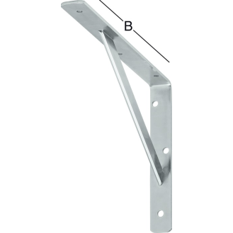Stegkonsole L.400mm H.250mm B.30mm S.4mm STA verz.silber Trgf.250kg-Beschreibung lesen