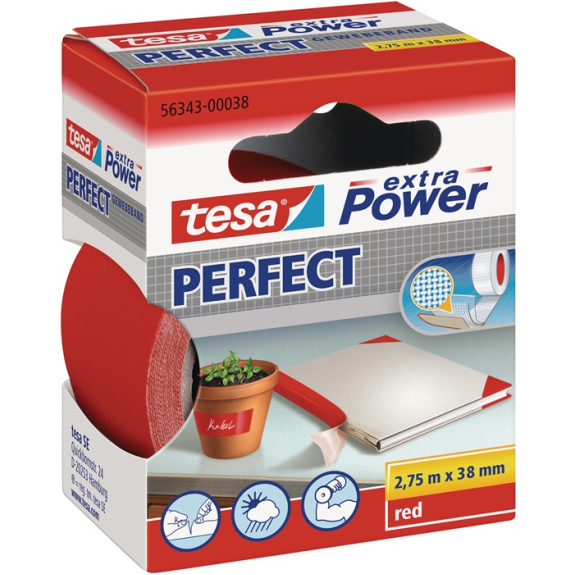 Gewebeband ext.Power 56343 rot L.2,75m B.38mm Rl.-Beschreibung lesen