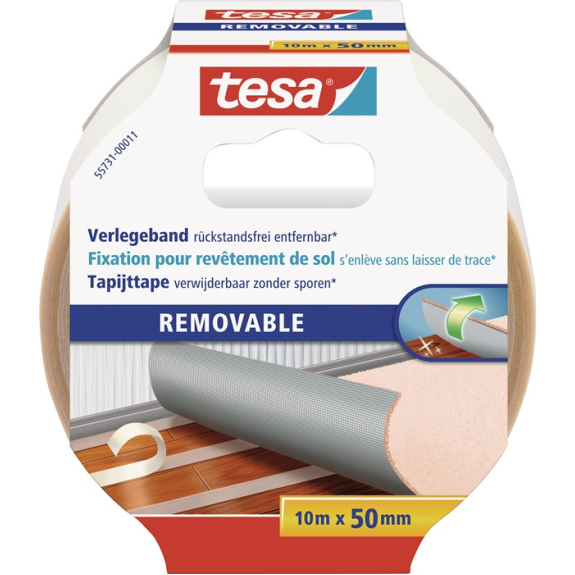 Doppelseitiges Verlegeband 55731 L.10m B.50mm Rl.-Beschreibung lesen