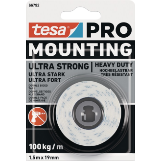 Montageband Mounting PRO Ultra Strong 66792 weiß L.1,5m B.19mm-Beschreibung lesen