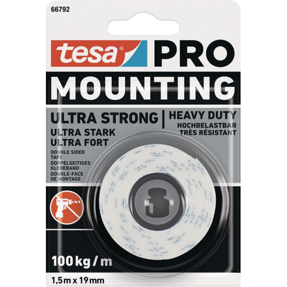 Montageband Mounting PRO Ultra Strong 66792 weiß L.1,5m B.19mm-Beschreibung lesen