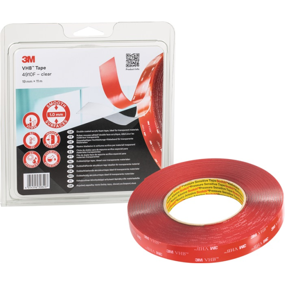 Montageband VHB Tape 4910F transp.L.11m B.19mm Rl. Montageband VHB Tape 4910F transp.L.11m B.19mm Rl.-Beschreibung lesen