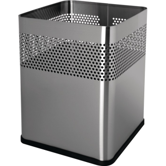 Papierkorb 18l H325xB240xT240mm quad.VA silber-Beschreibung lesen