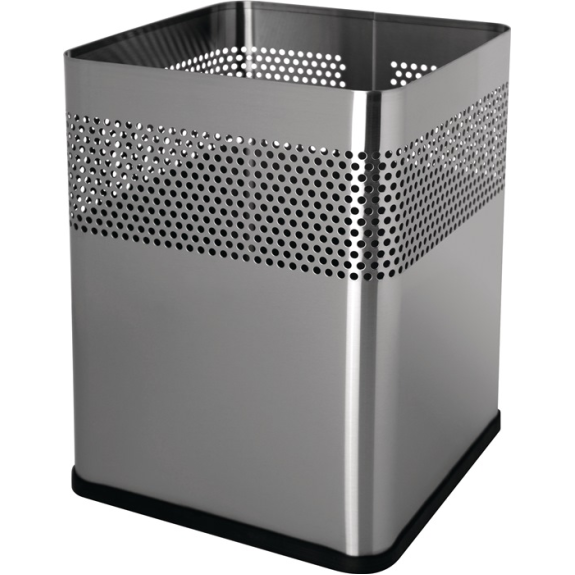 Papierkorb 18l H325xB240xT240mm quad.VA silber-Beschreibung lesen
