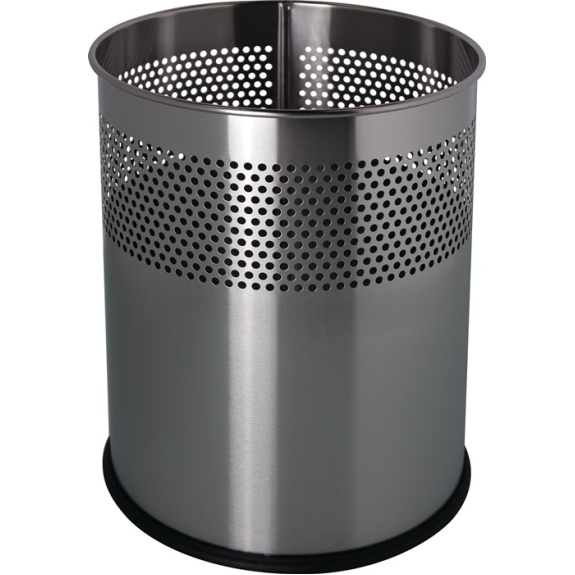 Papierkorb 15l H321xØ255mm rd.VA silber Papierkorb 15l H321xØ255mm rd.VA silber-Beschreibung lesen
