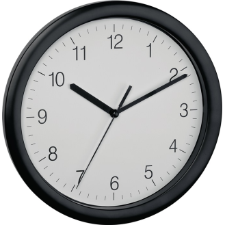 Wanduhr Quarzuhr Ku.schwarz D.254mm 1,5 V Zahlen-Beschreibung lesen