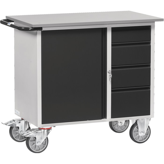 Werksttwagen H915xB1080xT590mm lichtgrau/grau Schubl.xH 1x105,2x160,1x210mm-Beschreibung lesen