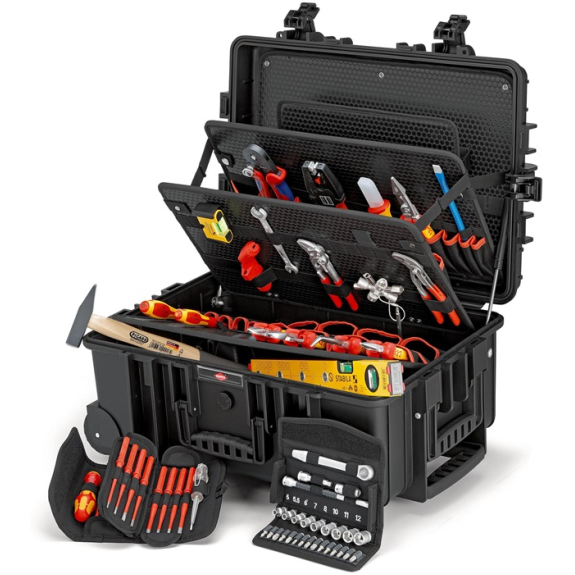 Werkzeugkoffer Robust45 Elektro 63-tlg.Koffer a.schlagfestem PP f.Elektriker-Beschreibung lesen