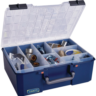 Sortimentskasten CarryLite 150 B413xT330xH147mm 8 Fächer blau-Beschreibung lesen