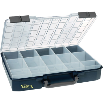 Sortimentskasten Carry Lite B415xT330xH80mm 15 Fächer blau-Beschreibung lesen