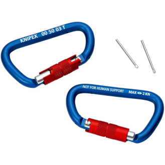 Merialkarabiner L.81mm m.Schraubverschluss blau besch.-Beschreibung lesen