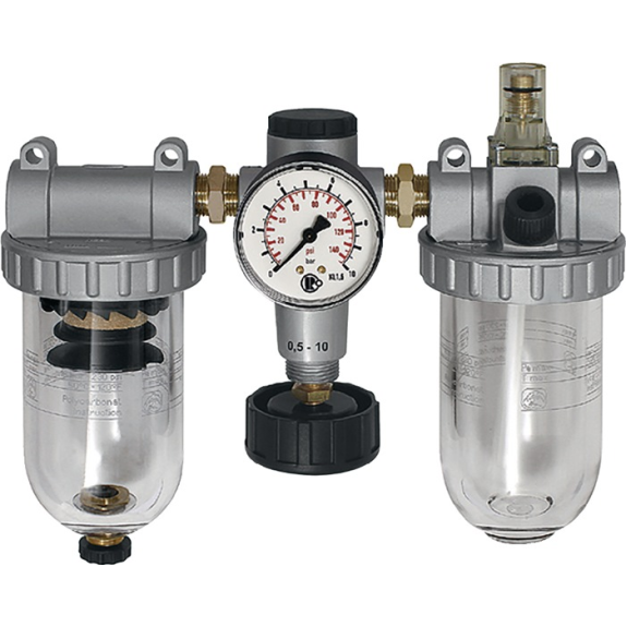 Wartungseinheit Stand.Gew.1/4 Zoll HA BG I 3-tlg.600l/min B.172mm-Beschreibung lesen