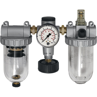 Wartungseinheit Stand.Gew.1/4 Zoll HA BG I 3-tlg.600l/min B.172mm-Beschreibung lesen