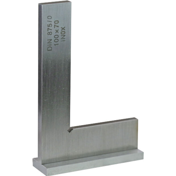 Angle de contrôle avec butée en acier inoxydable trempé 100x70mm DIN 875/2-Lire la description