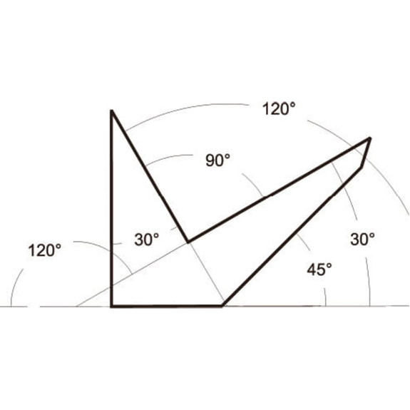 Mehrfachwinkel mit Winkel 90°, 45°, 30° und 120° 300mm-Beschreibung lesen