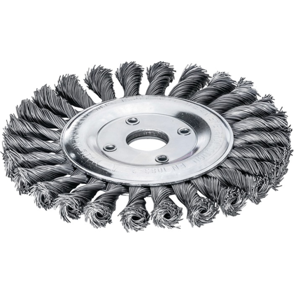 Zopfrundbürste D.125mm Bohr.Drahtstärke 0,5mm STA 14mm 12500min-¹ Zopfrundbürste D.125mm Bohr.Drahtstärke 0,5mm STA 14mm 12500min-¹-Beschreibung lesen