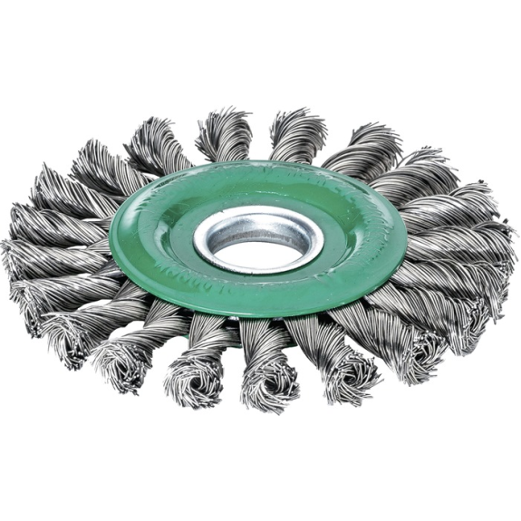 Zopfrundbürste D.115mm Bohr.Drahtstärke 0,5mm VA 14mm 12500min-¹ Zopfrundbürste D.115mm Bohr.Drahtstärke 0,5mm VA 14mm 12500min-¹-Beschreibung lesen