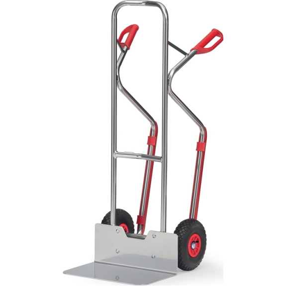 Stapelkarre m.Kufen H.1300mm Schaufel-L300xB480mm Trgf.200 kg alufarben-Beschreibung lesen