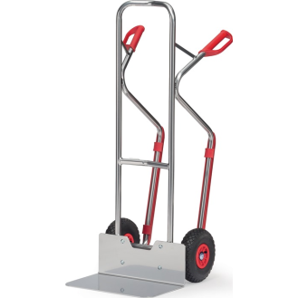 Stapelkarre m.Kufen H.1300mm Schaufel-L300xB480mm Trgf.200 kg alufarben-Beschreibung lesen