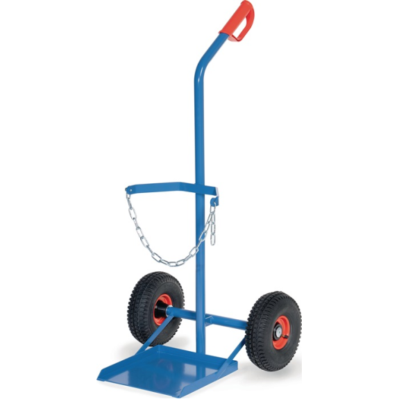 Chariot à bouteilles en acier pour contenu de bouteilles 1x11/33kg pneumatiques Trgf.100kg-Leggi tutto