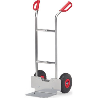 Stapelkarre H.1150mm Schaufel-L250xB320mm Luft-Bereifung Trgf.150kg alufarben-Beschreibung lesen