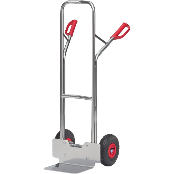 Stapelkarre H.1300mm Schaufel-L250xB320mm Luft-Bereifung Trgf.200kg alufarben-Beschreibung lesen
