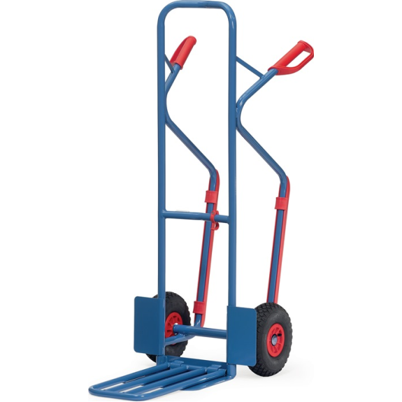 Stapelkarre H.1300mm Schaufel-L250/500xB320/250mm Luft-Ber.Trgf300kg blau-Beschreibung lesen
