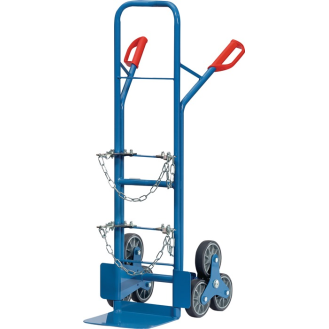 Stahlflaschenkarre f.Flascheninhalt 1x20-50l/1x11/33kg TPE-Bereifung Trgf.200kg-Beschreibung lesen