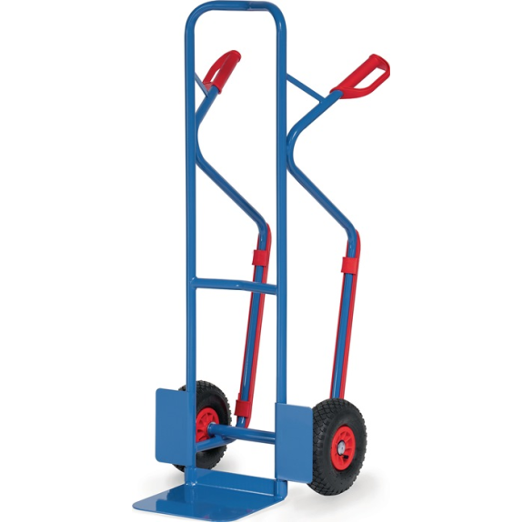 Stapelkarre H.1300mm Schaufel-L250xB320mm Luft-Bereifung Trgf.300kg blau-Beschreibung lesen