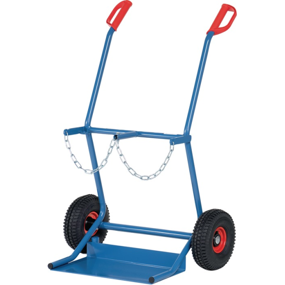 Chariot à bouteilles en acier pour contenu de bouteilles 2x20l pneumatiques portant 100kg-Leggi tutto