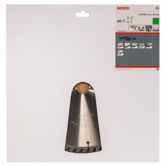 Kreissägeblt Optiline Wood AD 315mm Z.60 WZ Bohr.30mm Schnitt-B.3,2mm HM-Beschreibung lesen