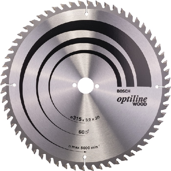 Kreissägeblt Optiline Wood AD 315mm Z.60 WZ Bohr.30mm Schnitt-B.3,2mm HM-Beschreibung lesen