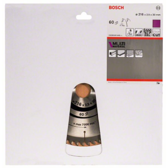 Kreissägeblt AD 216mm Z.60 HLTCG Bohr.30mm Schnitt-B.2,5mm HM-Beschreibung lesen