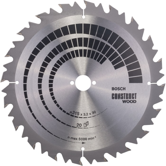 Kreissägeblt AD 315mm Z.20 WZ Bohr.30mm Schnitt-B.3,2mm HM-Beschreibung lesen